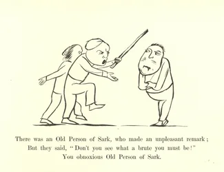 Es war eine alte Person aus Sark, die eine unangenehme Bemerkung machte