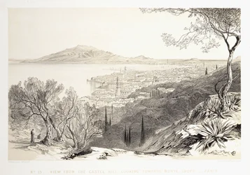 Blick vom Schlossberg in Richtung Monte Skopo, Zante, 1863