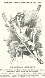 Archibald Levin Smith, englischer Richter und Ruderer, der am University Boat Race und an der Henley Royal Regatta teilnahm (Karikatur)