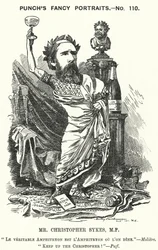 Punch-Karikatur: Christopher Sykes, englischer konservativer Politiker (Gravur)