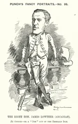 James Lowther, englischer konservativer Politiker und Sportler (Karikatur)