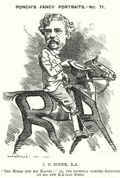 Joseph Edgar Boehm, englischer Bildhauer (Karikatur)