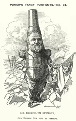 Punch-Karikatur: Sir Michael Seymour, britischer Admiral (Stich)