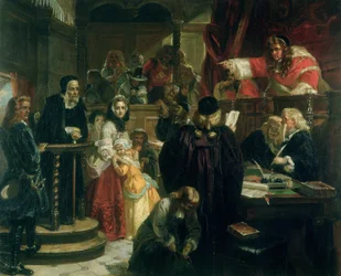 Richter Jeffries beschimpft Richard Baxter bei seinem Prozess
