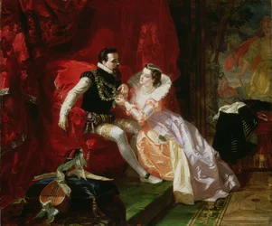 Leicester und Amy Robsart in Cumnor Hall, 1866