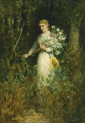 Dame mit Blumenstrauß