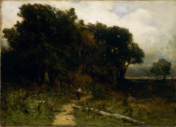 Ohne Titel (Landschaft, Holzfäller auf dem Weg)