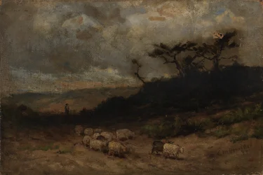 Ohne Titel (Hirte mit Schafen)