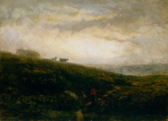 Ohne Titel, Kühe steigen einen Hügel hinab, 1881