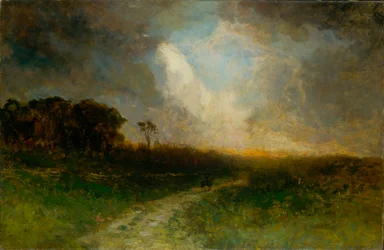 Unbetitelte Landschaft, Mann auf Pferd, 1884