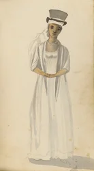 Porträt einer westindischen Dame, frühes 19. Jahrhundert (Aquarell)