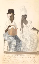 Zwei Damen von Barbados, frühes 19. Jahrhundert