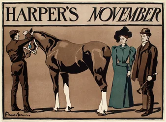 Dame und Herr bei der Pferdeschau, November, Harper