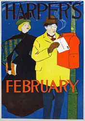 Wissenschaft. Kommunikation. Post. Der Valentinsbrief, Poster von Penfield für das Magazin Harper