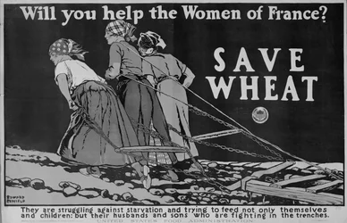 Wollen Sie den Frauen Frankreichs helfen? Plakat aus dem Ersten Weltkrieg