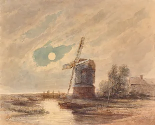 Landschaft mit Windmühle