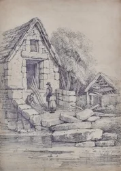 Landschaft mit Haus