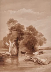 Landschaft mit Bach
