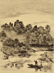 Die Taube: Tutbury Castle, ca. 1880 (Radierung)