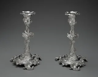 Paar Kerzenhalter, ca. 1755-56 (Silber)
