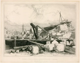 Abriss der alten London Bridge, 1832