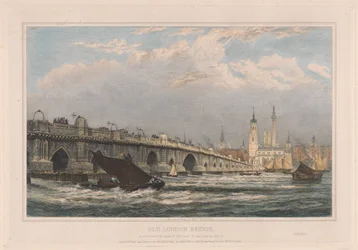 Die alte London Bridge nach der Reparatur von 1700 bis 1831/1832
