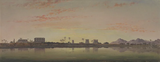 Pylonen bei Karnak, die Thebanischen Berge in der Ferne