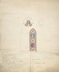 Entwurf für Buntglasfenster in der Ditteridge-Kirche, ca. 1859