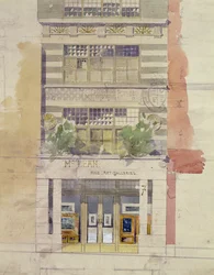 Entwurf für die Fassade der McLean Fine Art Galleries, Haymarket, London