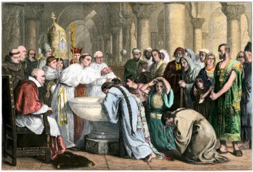 Zwangstaufe der Mauren nach der Reconquista durch die Christen um 1500