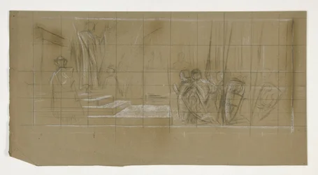 Kompositionsstudie für Die Abreise, aus Die Suche nach dem Heiligen Gral (eine Serie von fünfzehn Gemälden für die Boston Public Library, abgeschlossen 1901)