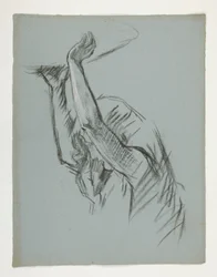 Figurenstudie für Schloss des Grals, aus Die Suche nach dem Heiligen Gral (eine Serie von 15 Gemälden für die Boston Public Library, abgeschlossen 1901)
