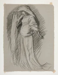 Figurenstudie für Schloss der Jungfrauen, aus Die Suche nach dem Heiligen Gral (eine Serie von fünfzehn Gemälden für die Boston Public Library, abgeschlossen 1901)
