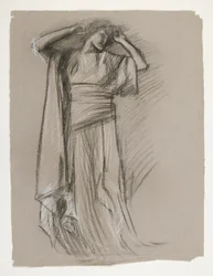 Figurenstudie für die Burg der Jungfrauen (?), aus Die Suche nach dem Heiligen Gral (eine Serie von 15 Gemälden für die Boston Public Library, abgeschlossen 1901)