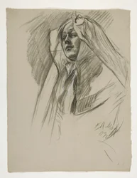 Figurenstudie für die Kindheit von Galahad, aus Die Suche nach dem Heiligen Gral (eine Serie von 15 Gemälden für die Boston Public Library, abgeschlossen 1901)
