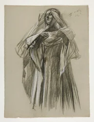 Figurenstudie für den kleinen Galahad, aus Die Suche nach dem Heiligen Gral (erste einer Serie von fünfzehn Wandgemälden für die Boston Public Library, abgeschlossen 1901)