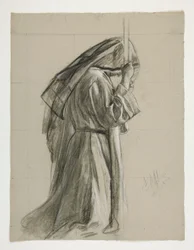 Figurenstudie für die Ritterschlagung von Sir Galahad, aus Die Suche nach dem Heiligen Gral (eine Serie von fünfzehn Gemälden für die Boston Public Library, abgeschlossen 1901)