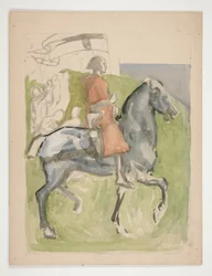 Galahad zieht aus, Studie für Die Suche nach dem Heiligen Gral (Serie von fünfzehn Gemälden für die Boston Public Library, abgeschlossen 1901)