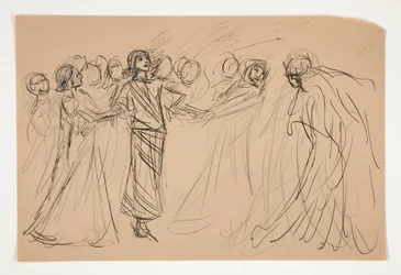 Galahad und die gefangenen Tugenden, Studie für Die Suche nach dem Heiligen Gral (Serie von fünfzehn Gemälden für die Boston Public Library, abgeschlossen 1901)