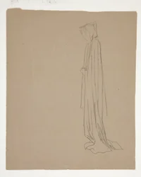 Vermummte Figur (recto); Studie einer männlichen Figur (verso)