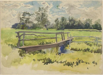 Landschaft, Sumpf und Brücke