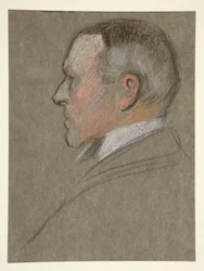 Linkes Profil eines Mannes, für die Krönung von Edw. VII