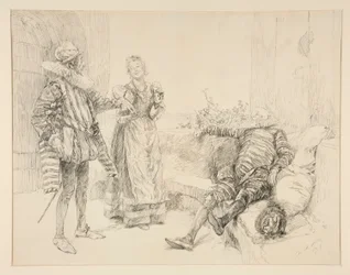 Maria, Sir Andrew und Toby, Illustration für Akt I, Szene iii, Was ihr wollt