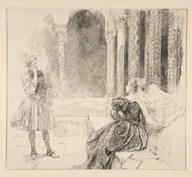 Olivia und Viola, Illustration zu Akt I, Szene v, Was ihr wollt
