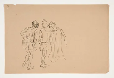 Skizze von drei Männern (Studie für 1937.1072?), aus Der Kaufmann von Venedig