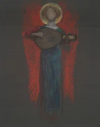 Studie, Engel mit Musikinstrument
