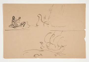 Studie für Die Suche nach dem Heiligen Gral (Serie von fünfzehn Gemälden für die Boston Public Library, abgeschlossen 1901)