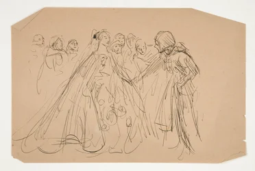 Studie für Die Suche nach dem Heiligen Gral (Serie von fünfzehn Gemälden für die Boston Public Library, abgeschlossen 1901)