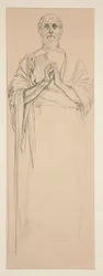 Studie für ein Glasfenster mit Darstellung des Hl. Petrus, Paris