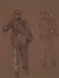 Studie für die Figuren von zwei Soldaten des Bürgerkriegs